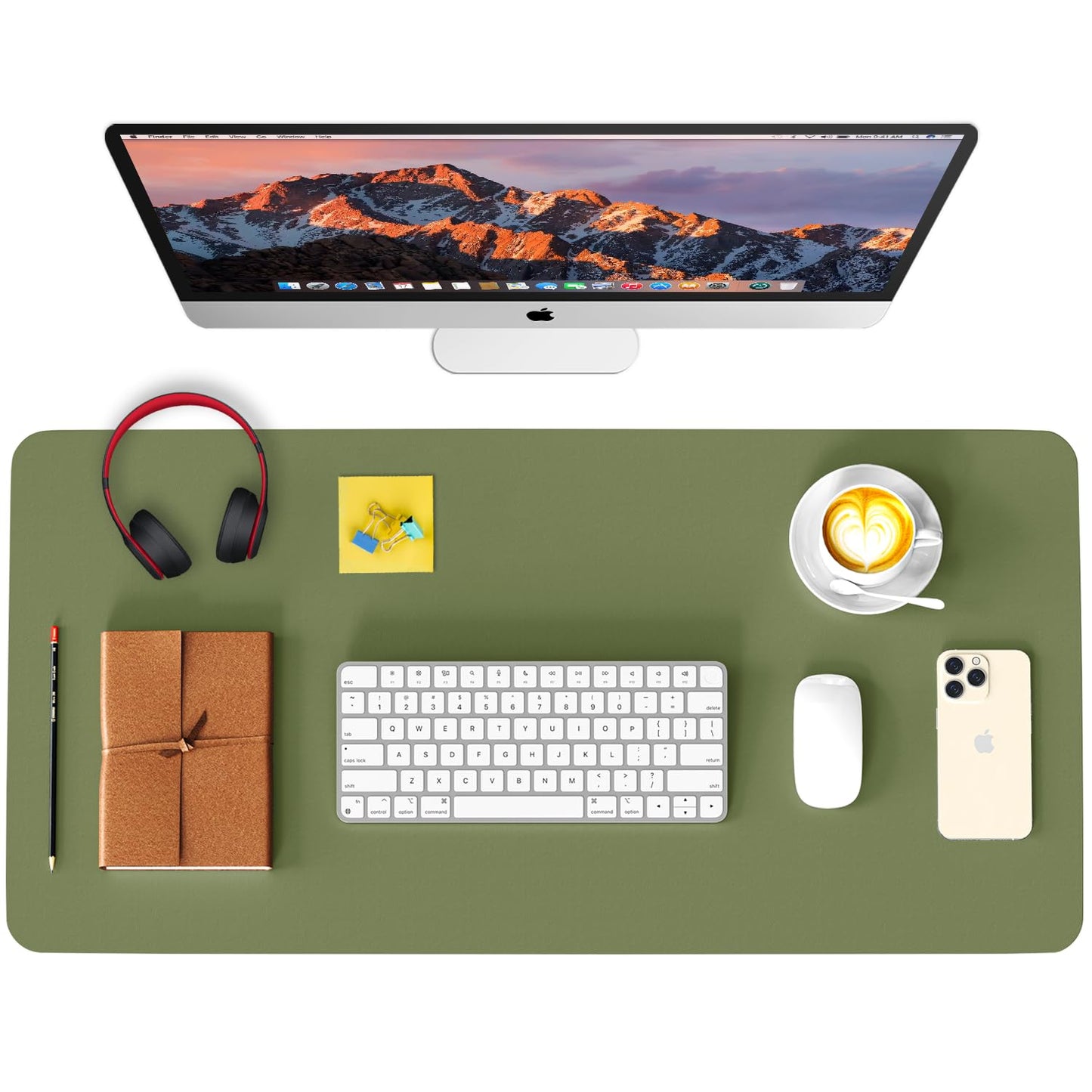 Leather Desk Pad Protector, Waterproof Mouse Pad, PU Desk Mat, Office Desk Cover, Desk Writing Mat