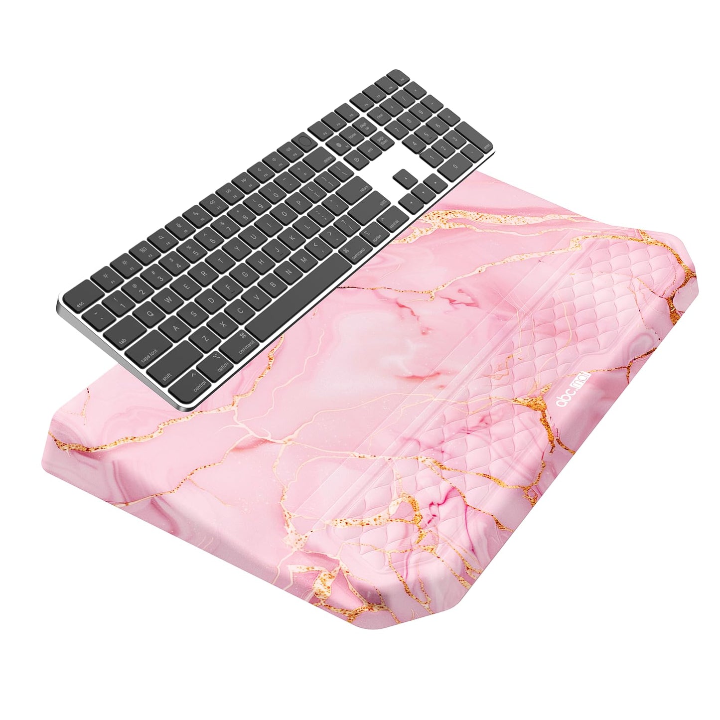 2-in-1 Ergonomic Keyboard Stand with Wrist Rest, Pink Marble