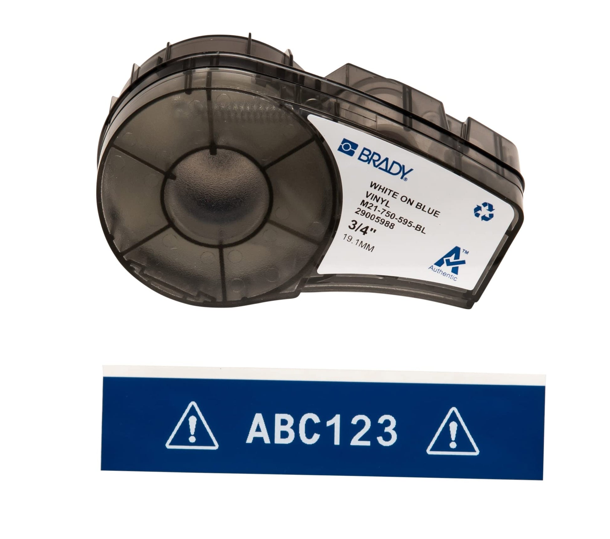 Brady Authentic (M21-750-595-BL) All-Weather Vinyl Label for Indoor/Outdoor ID, Lab and Equipment