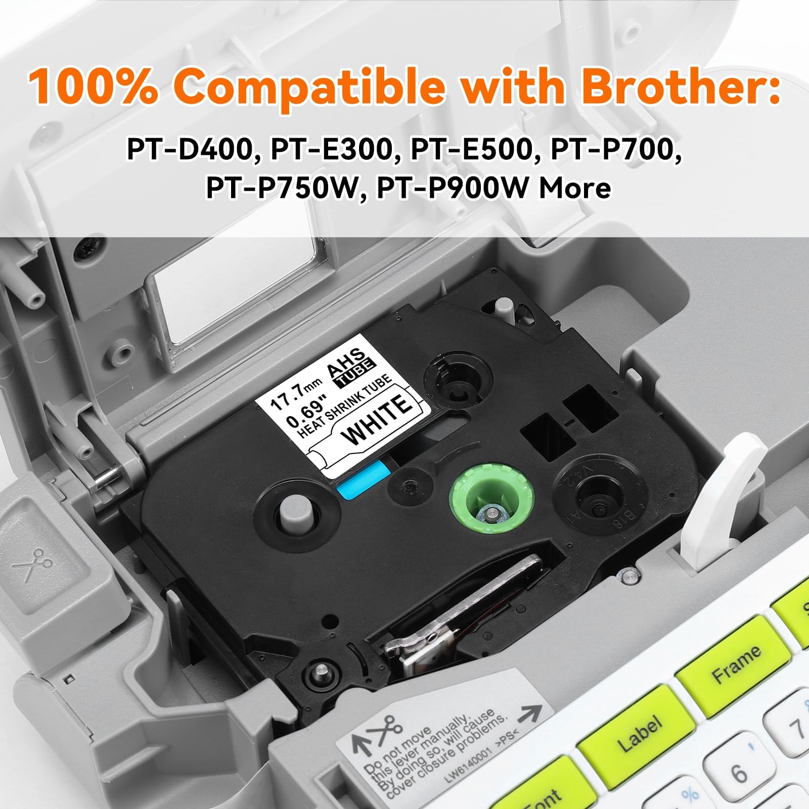 6Pack HSe241 Heat Shrink Tube Label Compatible with Brother PTouch 17.7mm