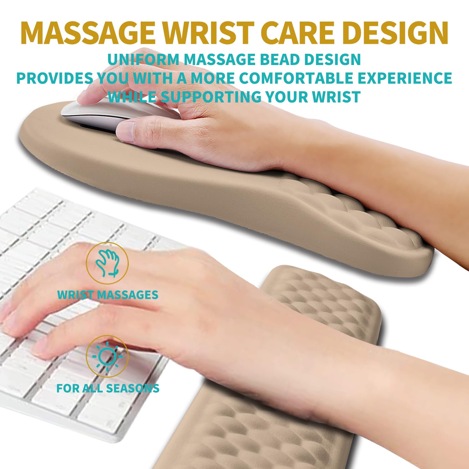 Hokafenle 2 in 1 Ergonomic Mouse Pad Wrist Support & Wrist Rest for Computer Keyboard Set, with