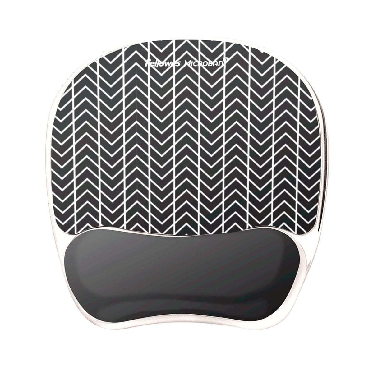 Fellowes Photo Gel Mouse Pad Wrist Rest with MICROBAN - Black Chevron (9549901)