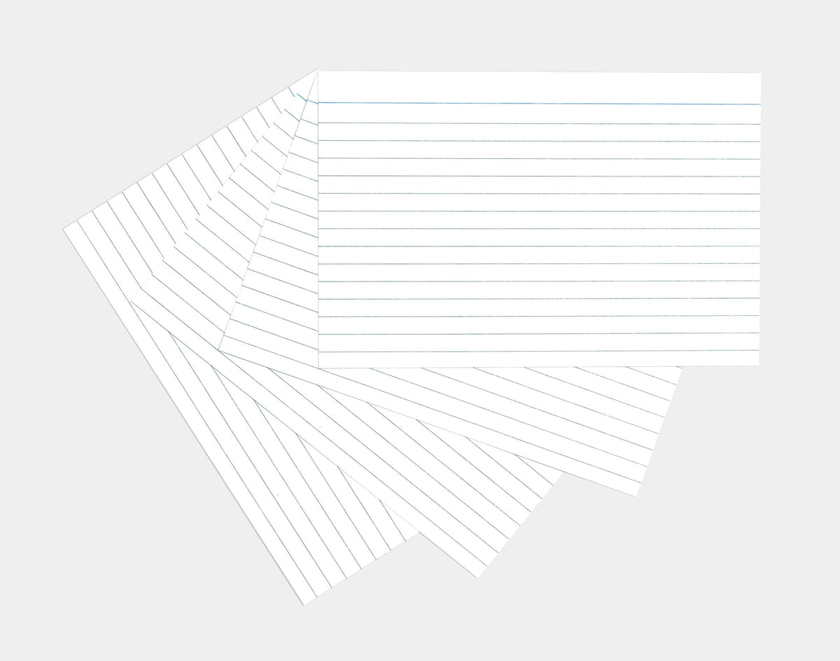 Silvine A6 White Record Cards - Lined with Headline, 100 Cards Per Pack (Size 6x4")