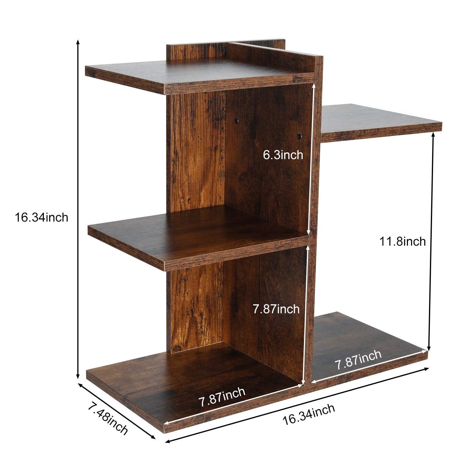 PAG-Mass Desktop Bookshelf Freestanding Wooden Countertop Bookcase Accessories Organizer Display