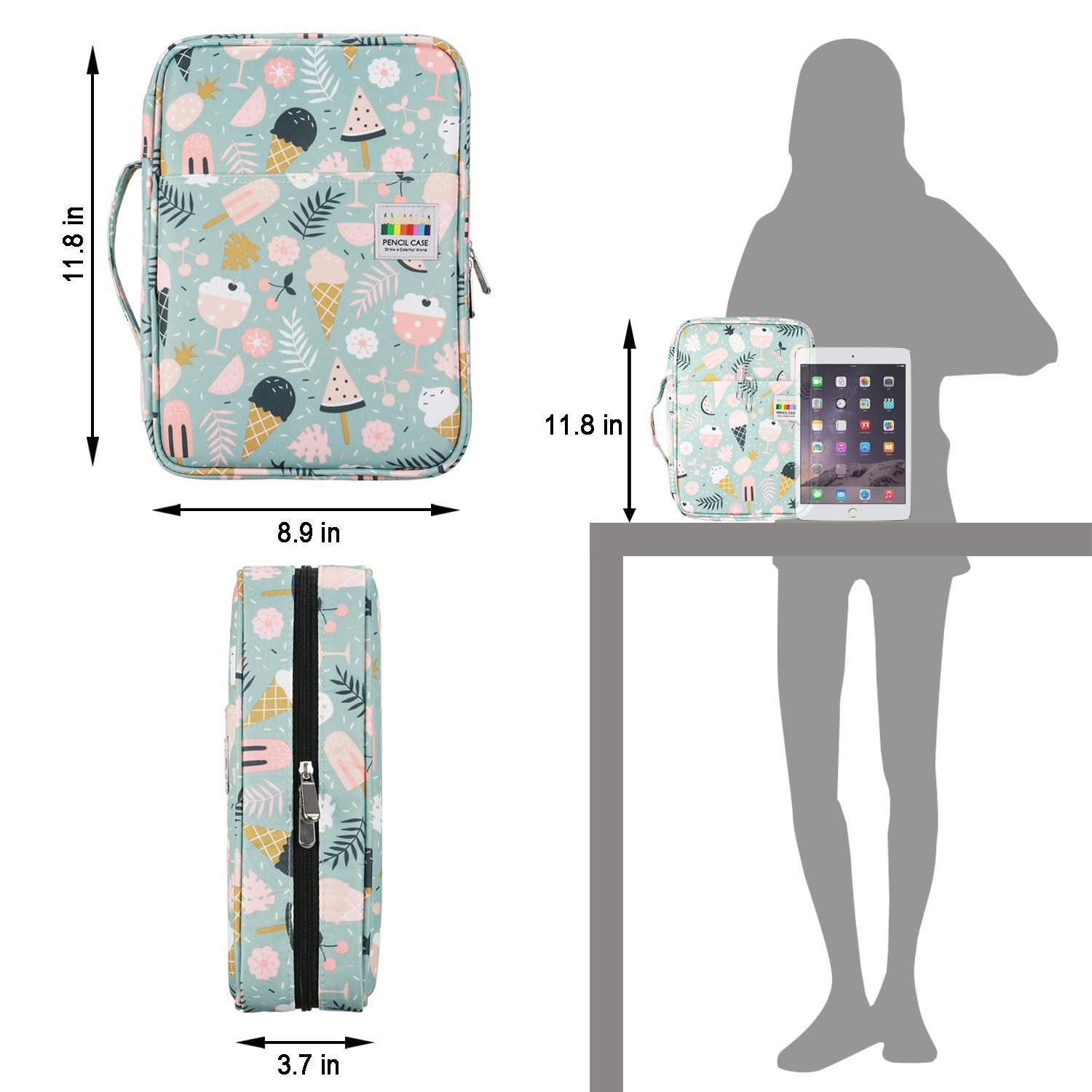 YOUSHARES Colored Pencil Case 220 Slots Pen Case Organizer With Handy Wrap & Zipper, Multilayer