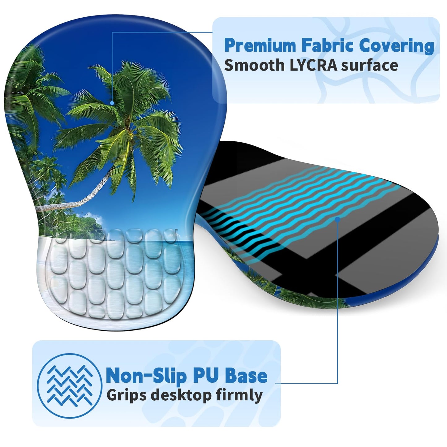 YIWEI Ergonomic Mouse Pad with Wrist Rest for Carpal Tunnel Pain Relief