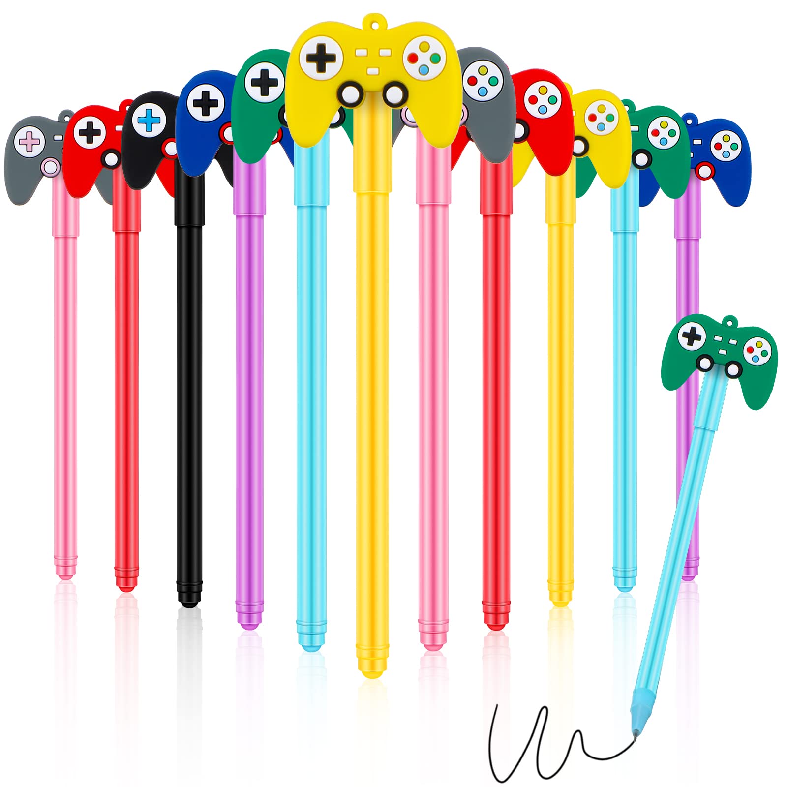 Tinlade 48 Pcs Video Game Pens Gamer Party Favors Video Gaming Birthday Party Favor Gifts