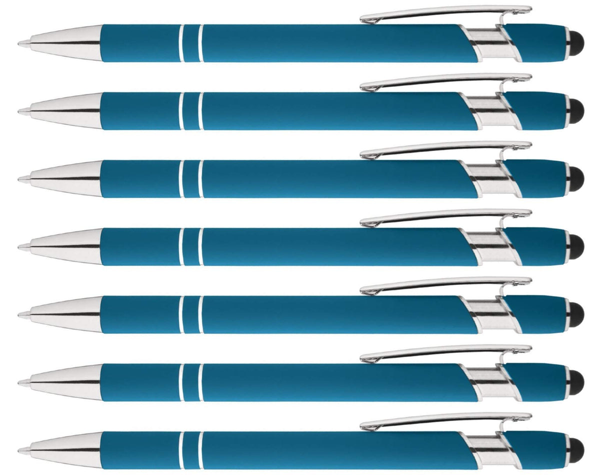Express Pencils Rainbow Rubberized Soft Touch Ballpoint Pen with Stylus Tip is a stylish, premium