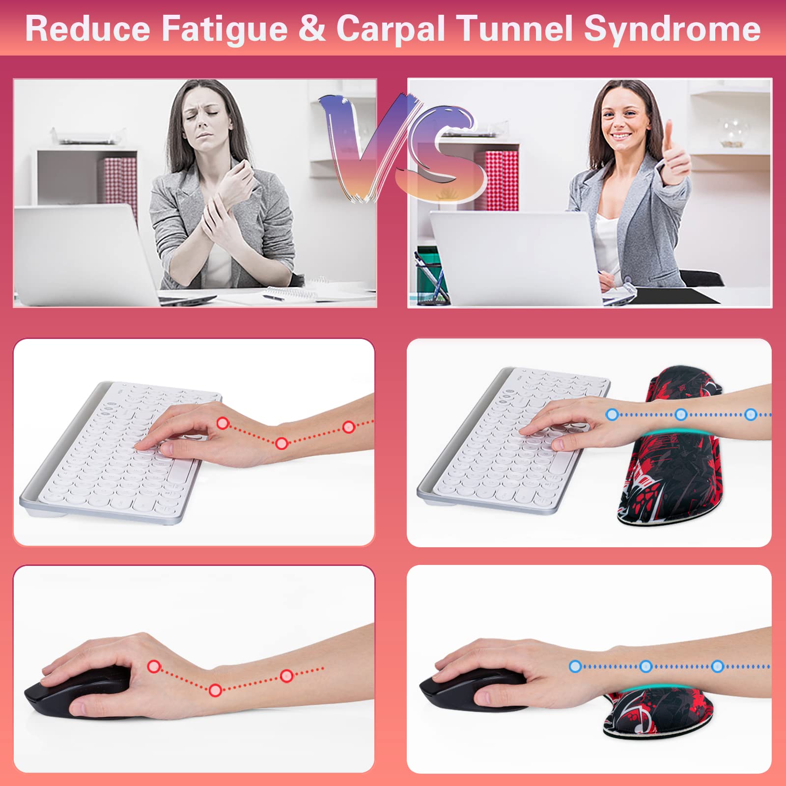 Canjoy Desk Mat with Keyboard and Mouse, Desk Pad with Wrist Rest Support