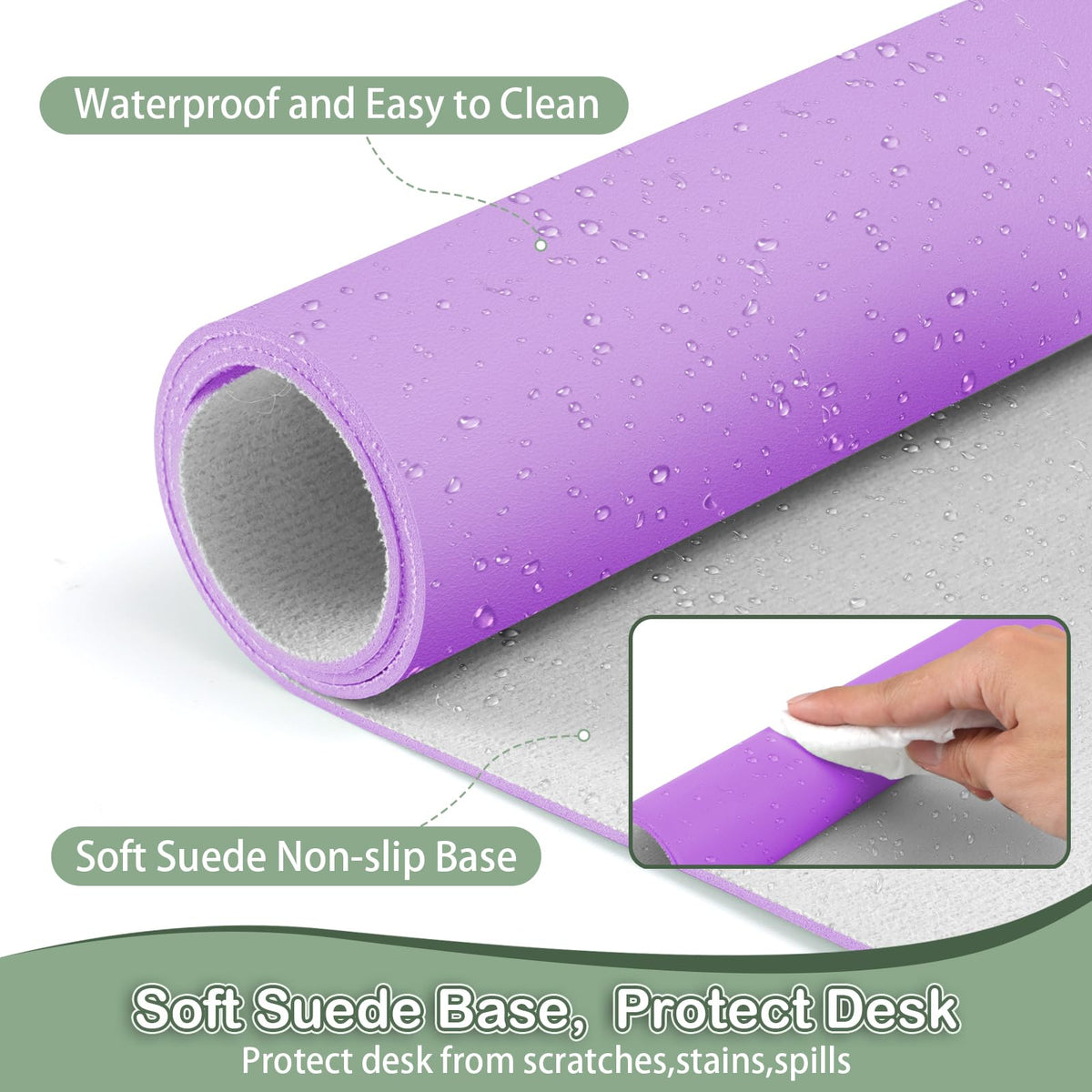 Boutilon Leather Desk Pad Protector,Non-Slip Mouse Pad,Laptop Desk Pad,Office Mouse Mat,Waterproof