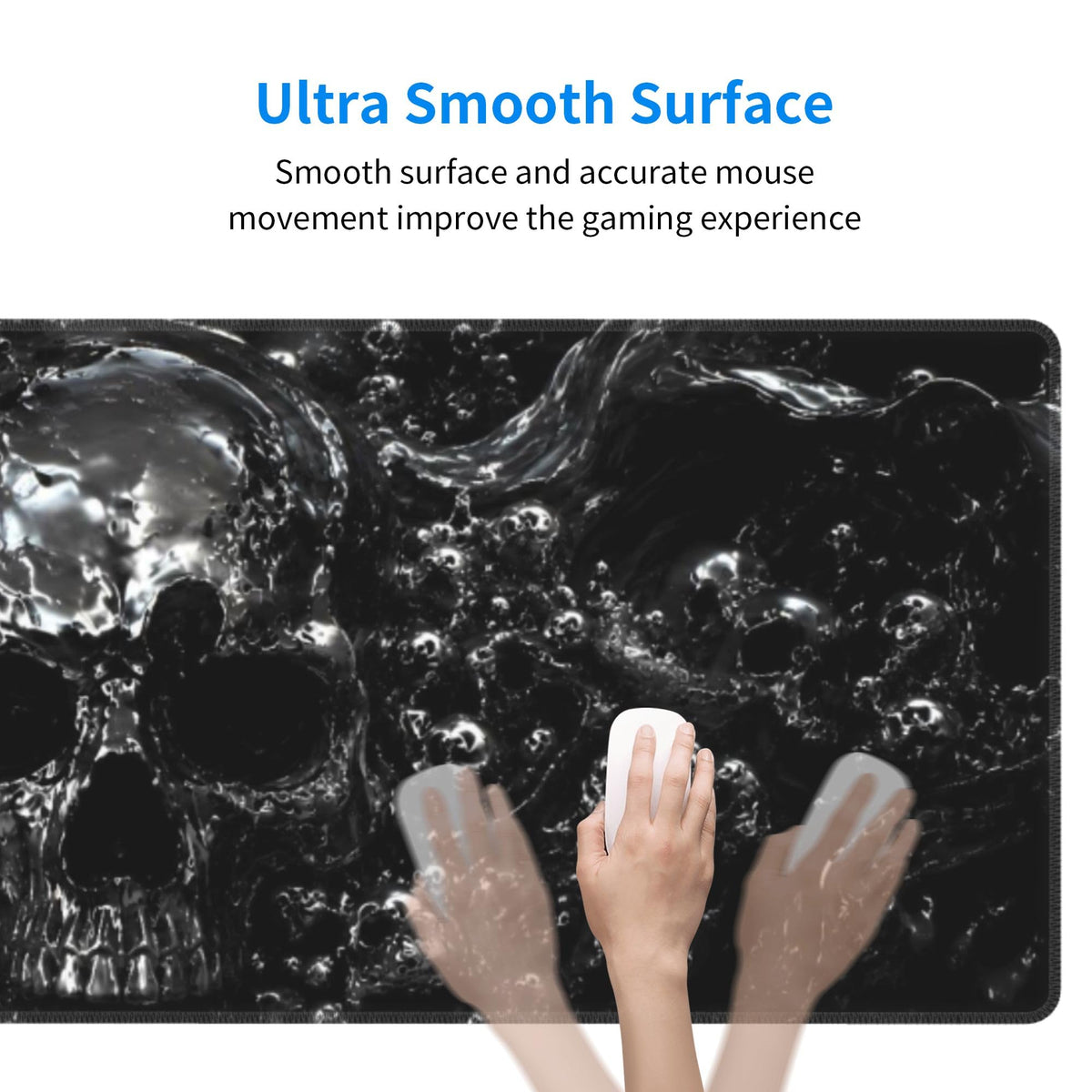 Skull Mouse Pad XL Large Mousepad Non Slip Rubber Base Desk Mat for Laptop Computer Gaming 31.5" X