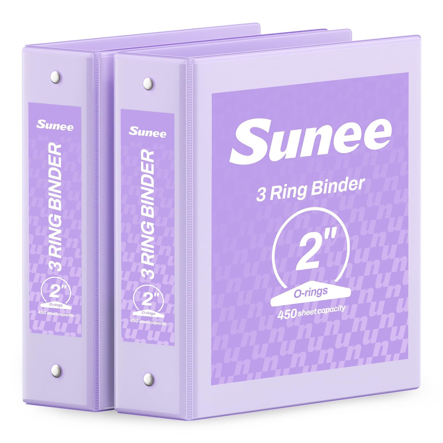 SUNEE 3 Ring Binder 2 Inch 2 Pack, Clear View Binder Three Ring PVC-Free (Fit 8.5x11 Inches) for