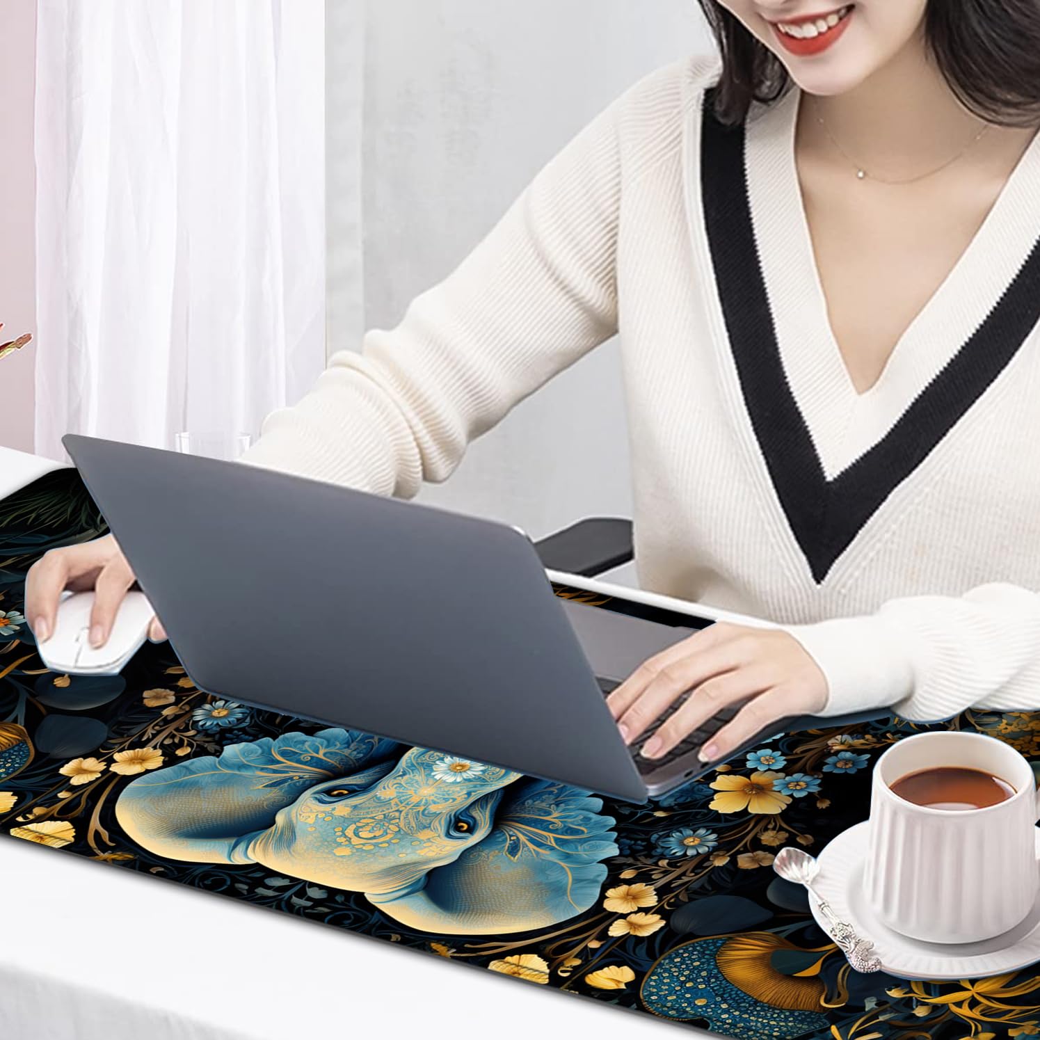 Large Mouse Pad, 31.5 x 11.8in Extended Gaming Mouse Pad with Stitched Edges, XXL Mousepad