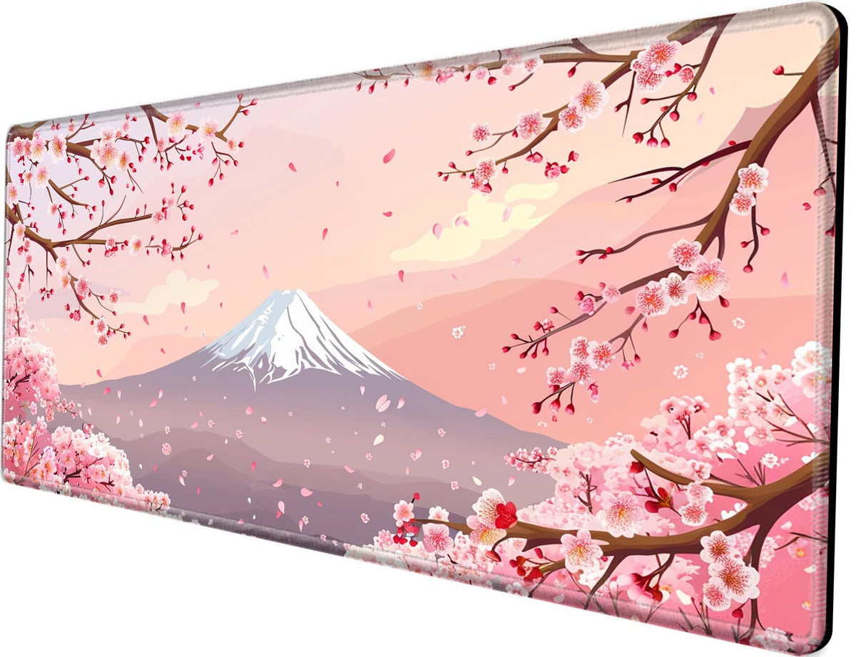 Gaming Mouse Pad 24x48 Desk Mat Large Mousepad Cherry Blossom Desk Pad Giant Full Mouse Mat XXXL