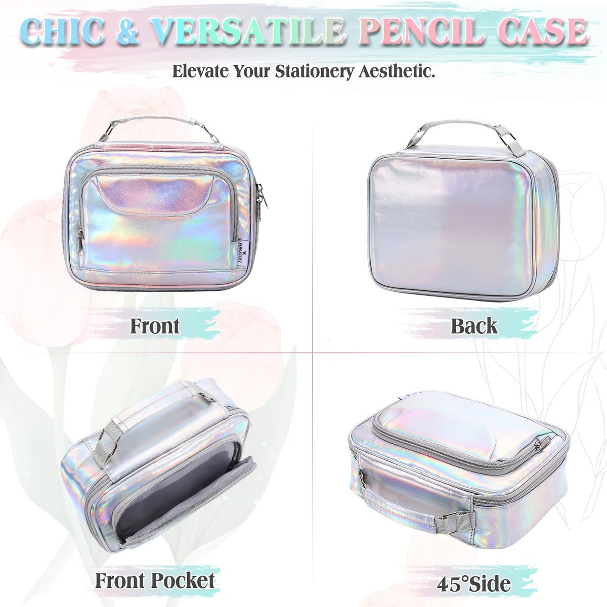 VX VONXURY Large Pencil Case, 54-Slot Colored Pen Pouch 2 Removable Sleeves
