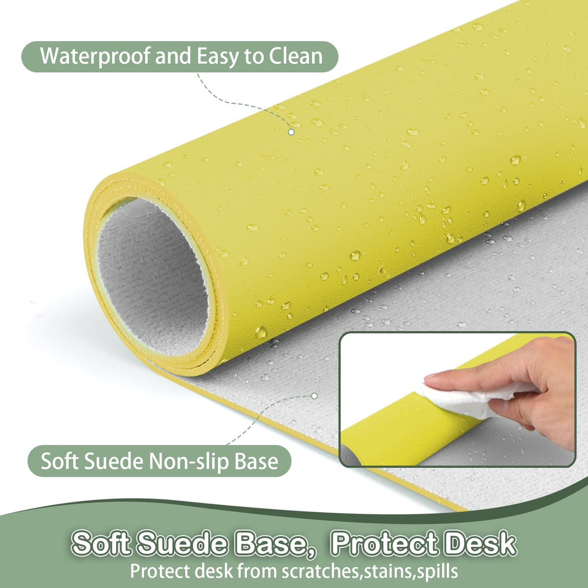 Boutilon Leather Desk Pad Protector,Non-Slip Mouse Pad,Laptop Desk Pad,Office Mouse Mat,Waterproof