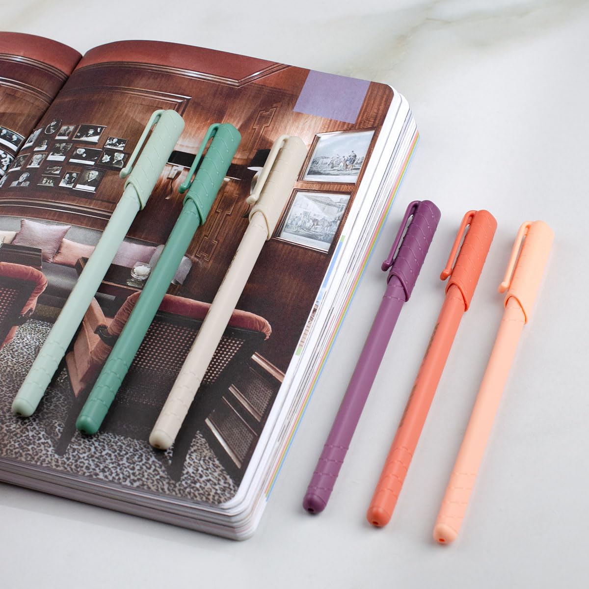 Kores - Vintage Style Ballpoint Pens - K0R-M, 1mm, Triangular, Fade Resistant, Semi-Gel Blue Ink
