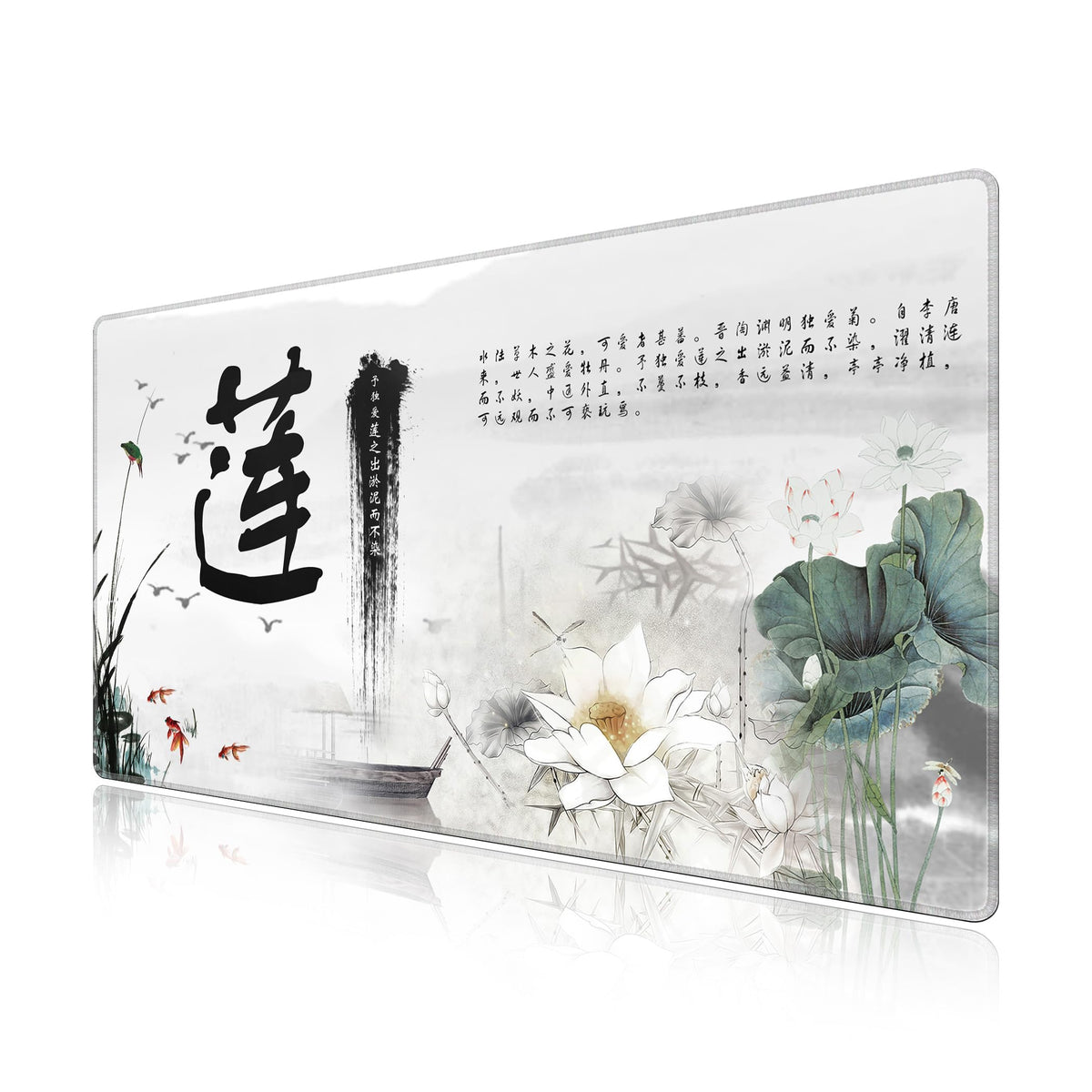 LL-COEUR XXL Landscape Gaming Mouse Pad Computer Keyboard Mat Office Desk Pad (Lotus 2, 27.5" x