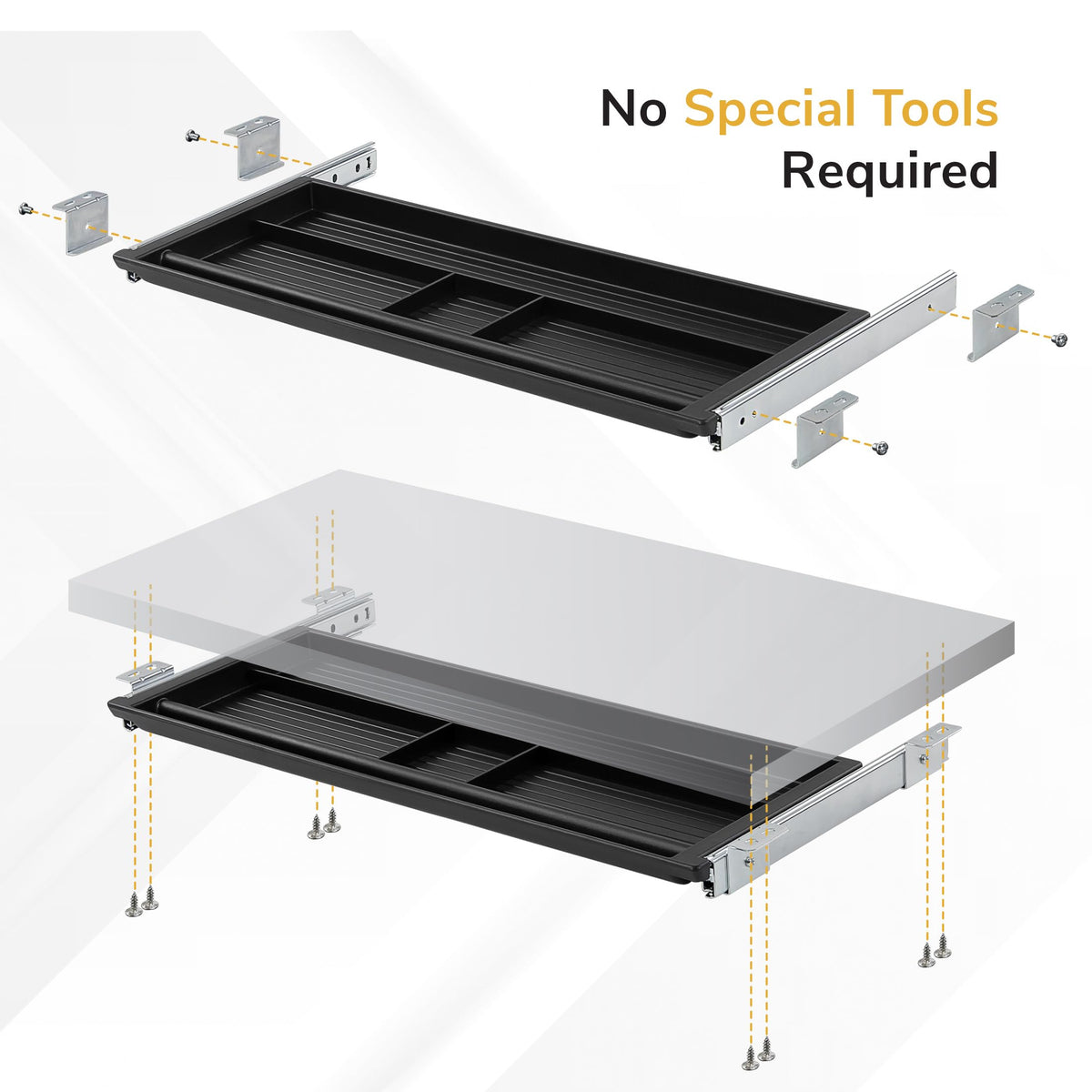 Mount-It! Under Desk Pencil Drawer, 21.25” W, Ball Bearing Slide-Out