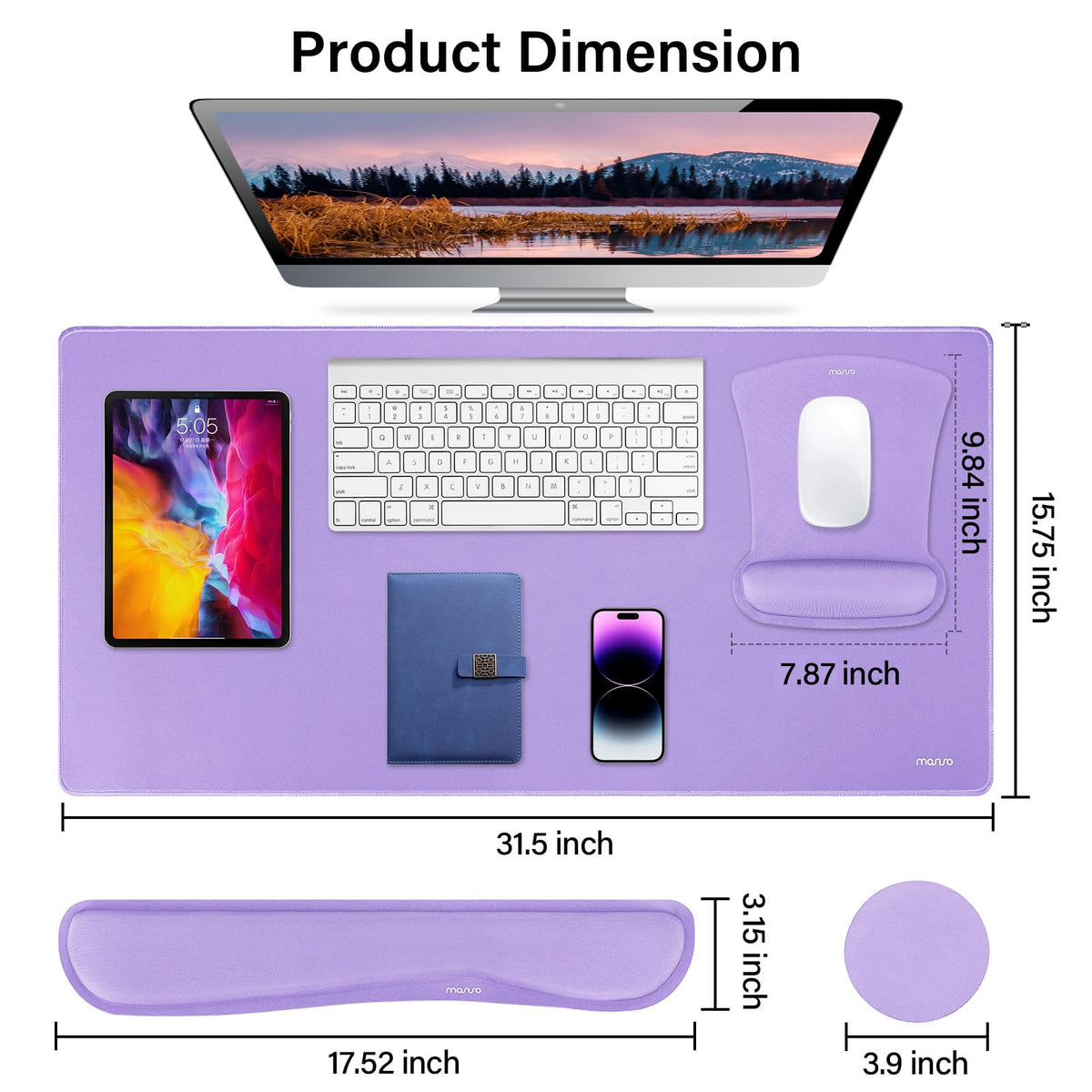 MOSISO Keyboard Mouse Pad Set, Large Gaming Mousepad&Keyboard Wrist Rest