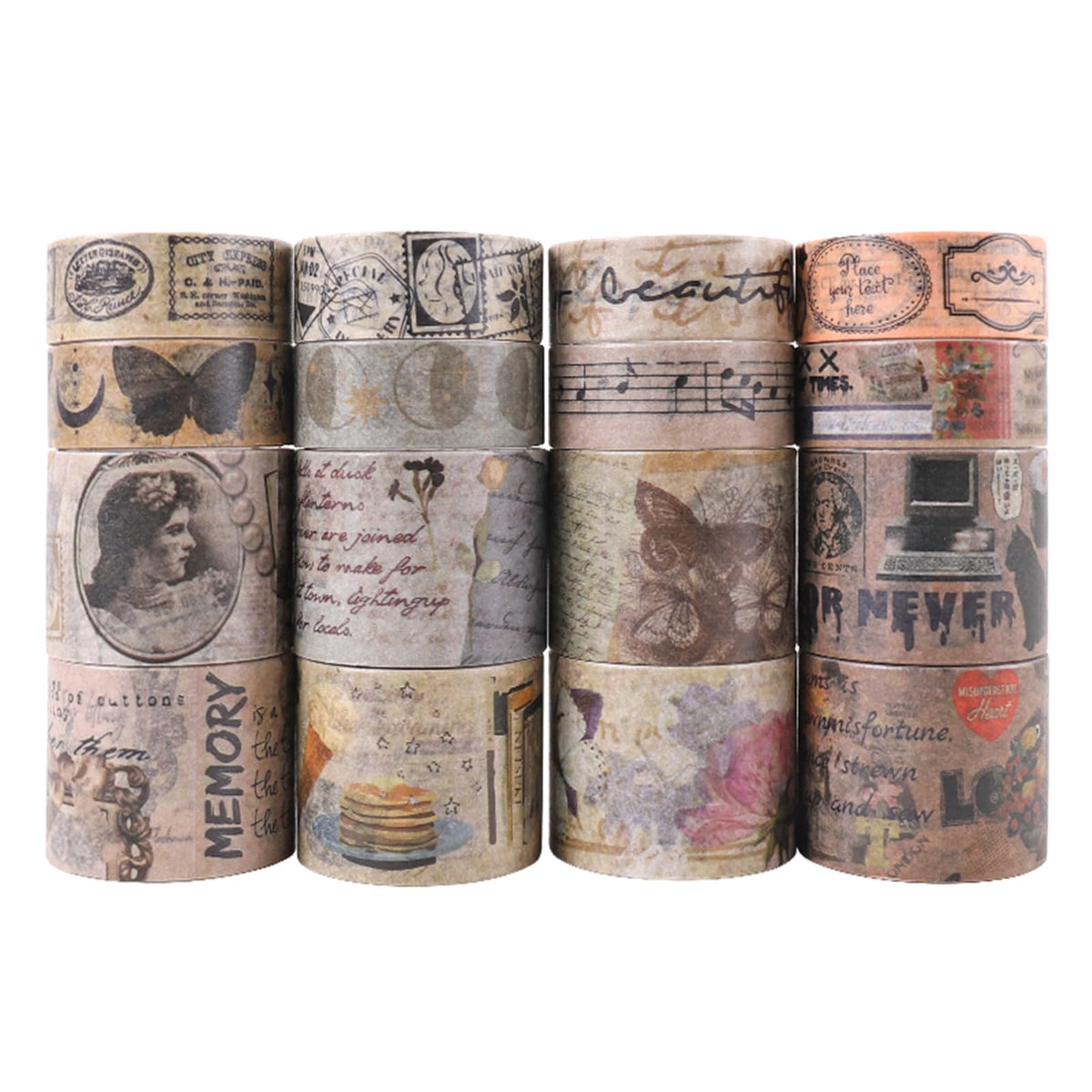 VIVIQUEN Vintage Washi Tape Classic Antique Wide Retro Foil Masking Decorative Tape for DIY