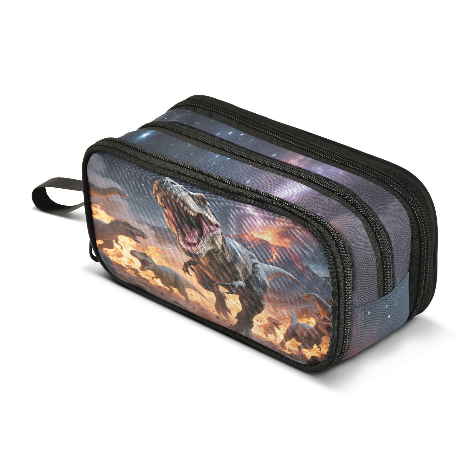 BOENLE Dinosaurs Roar Pencil Case Box Boys Girls Large Pencil Pouch with Zipper Compartments Big