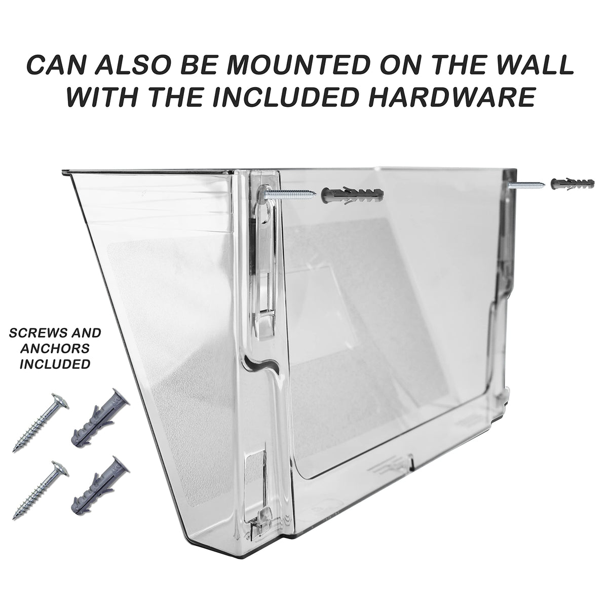 Acrimet Wall Mount Hanging File Organizer Holder Modular, 3 units, Clear