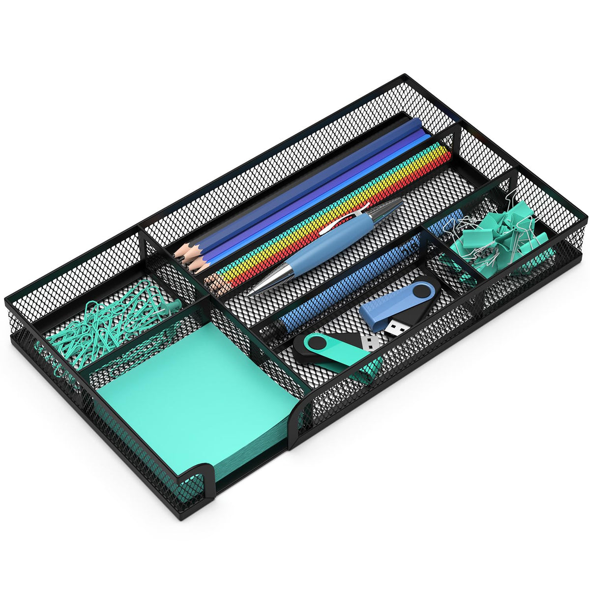 ITAYVAN Desk Drawer Organizer, Small Metal Mesh Drawer Organizer Tray, Office Pencil Drawer