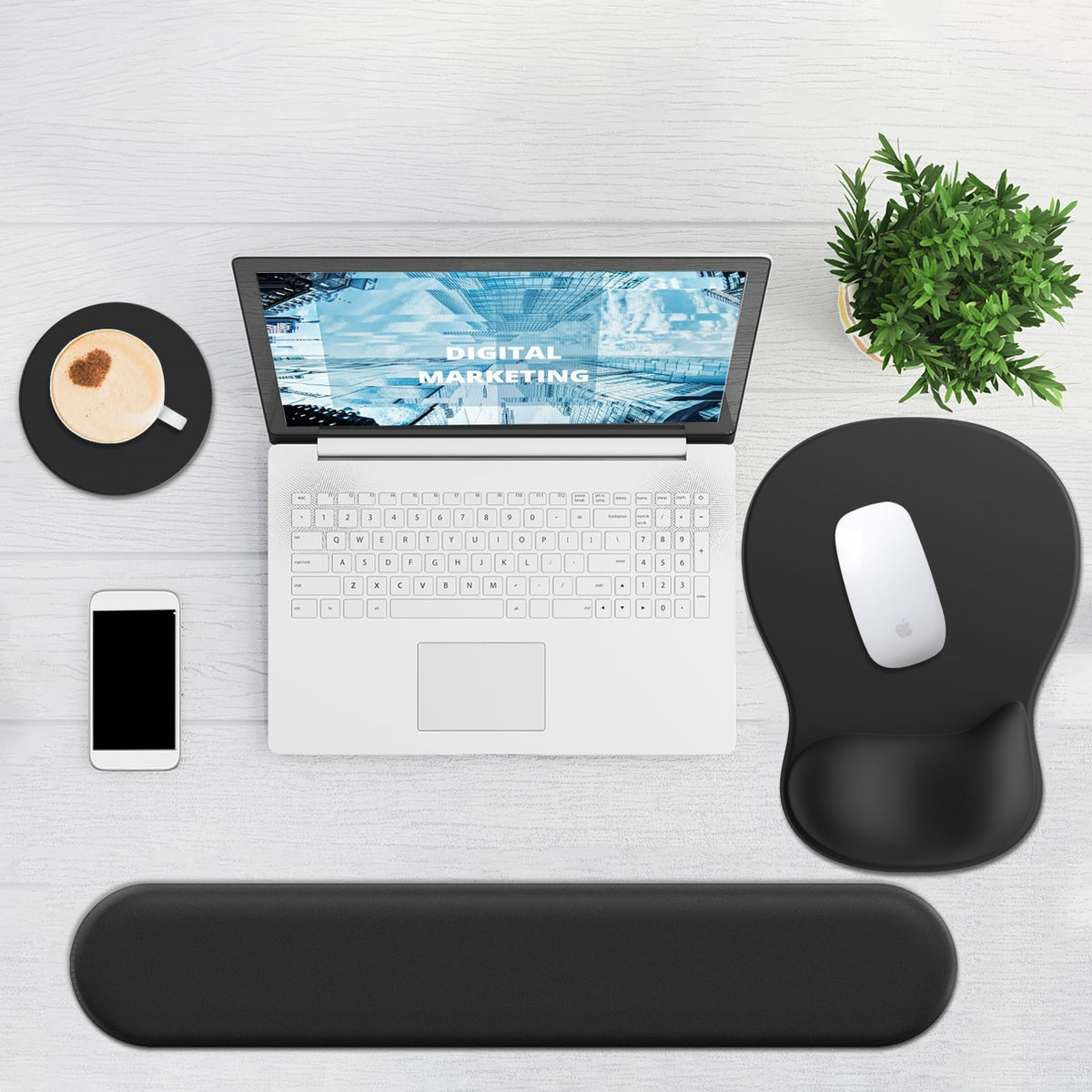Ergonomic Mouse Pad with Wrist Rest and Keyboard Wrist Rest, Gel Mousepad