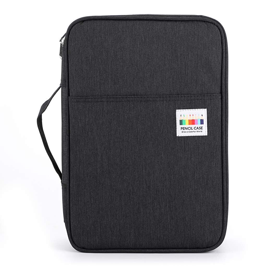 BTSKY Colored Pencil Case 300 Slots Pen Pencil Bag Organizer with Handy Wrap Portable- Multilayer