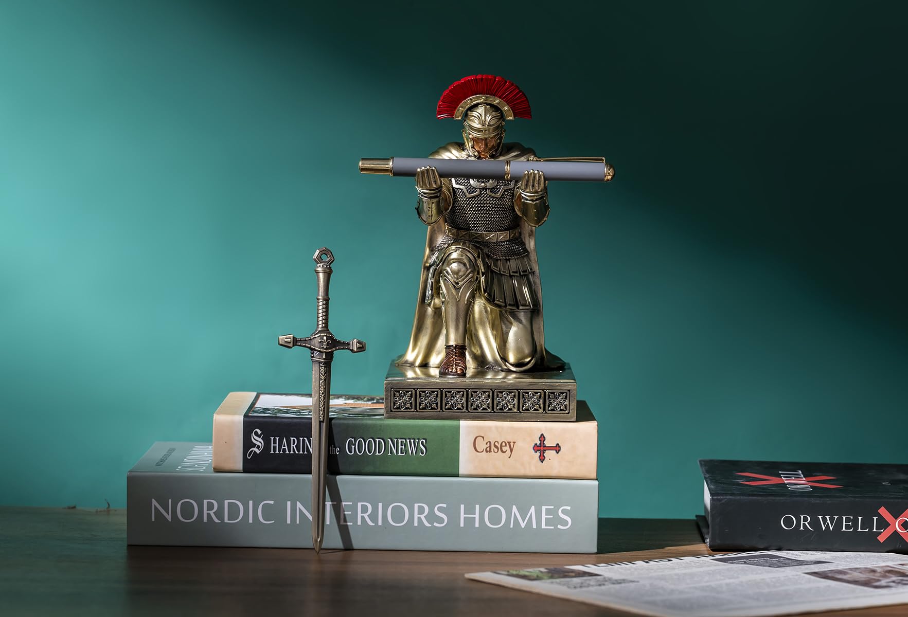 HDMbigmi Centurion Cloak Warrior Pen Holder Phone Stand for Desktop Bronze
