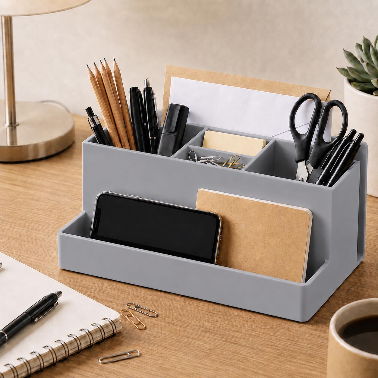 Acrimet Desktop Organizer - Multi Organizer Caddy Holder for Office, Home and School use (Plastic)