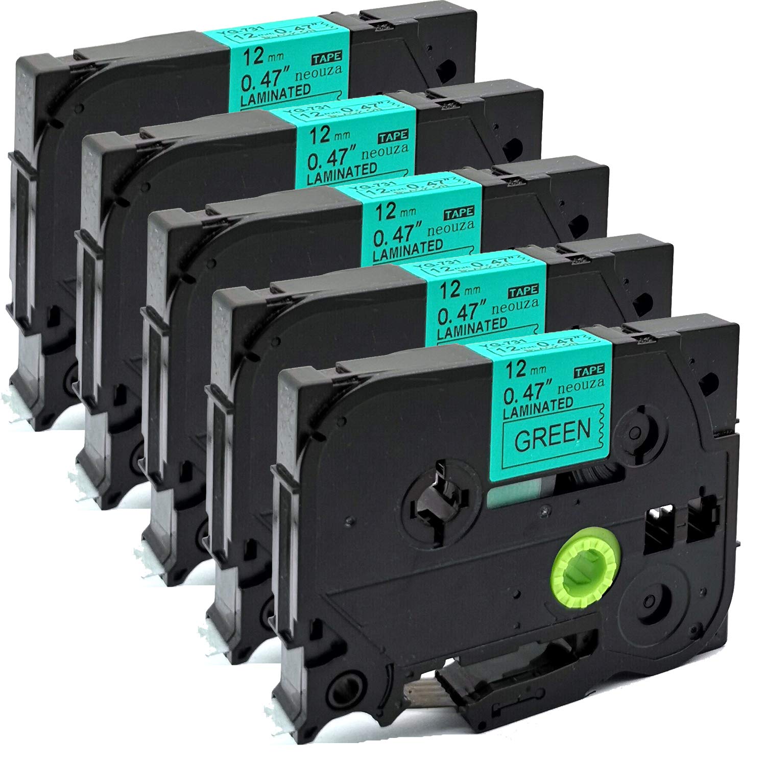 NEOUZA 5PK Compatible with Brother P-Touch Laminated Tze Tz Label Tape Cartridge 12mmx8m (TZe-731