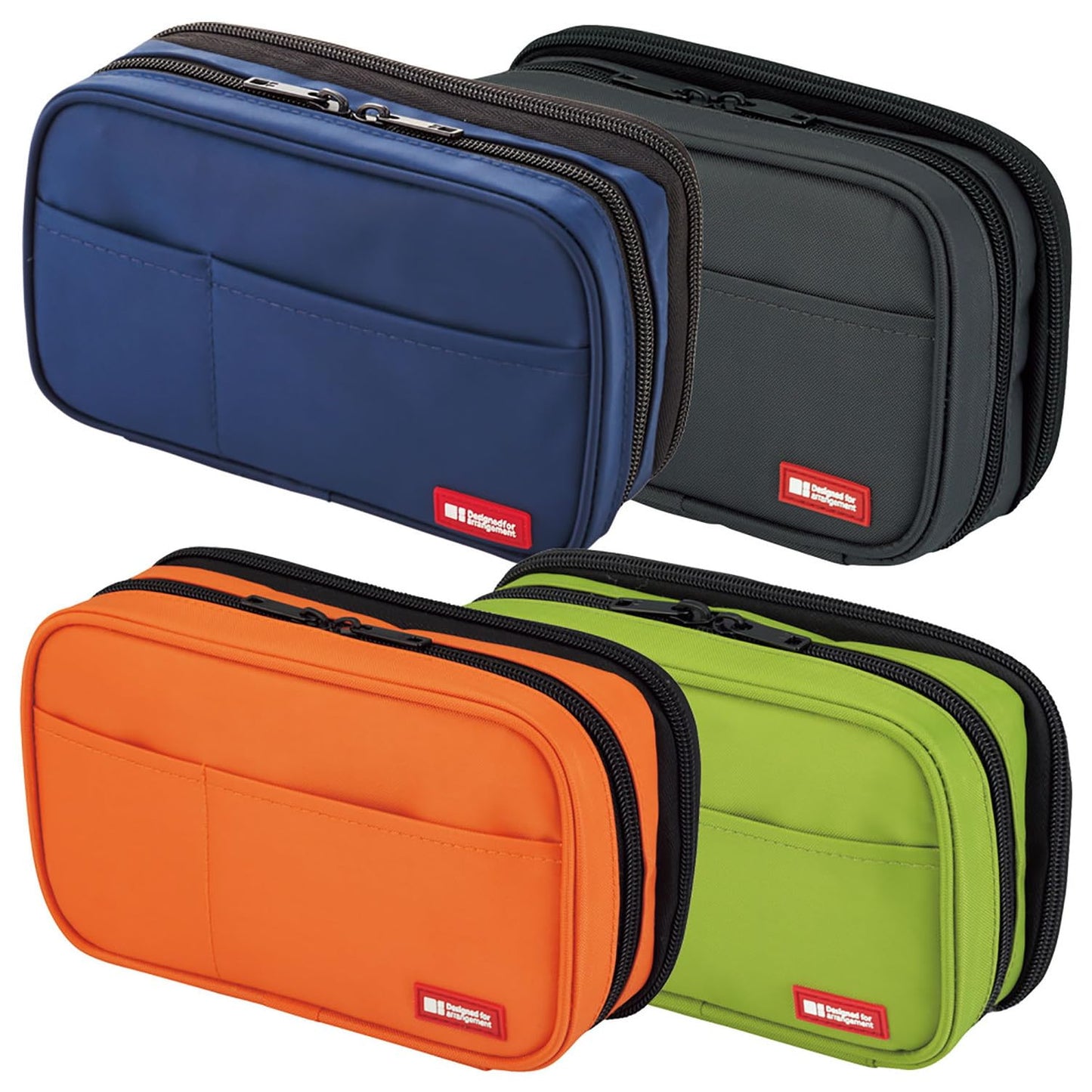 LIHIT LAB Large Capacity Double Zipper Pencil Case For School Office College, Big Capacity 6