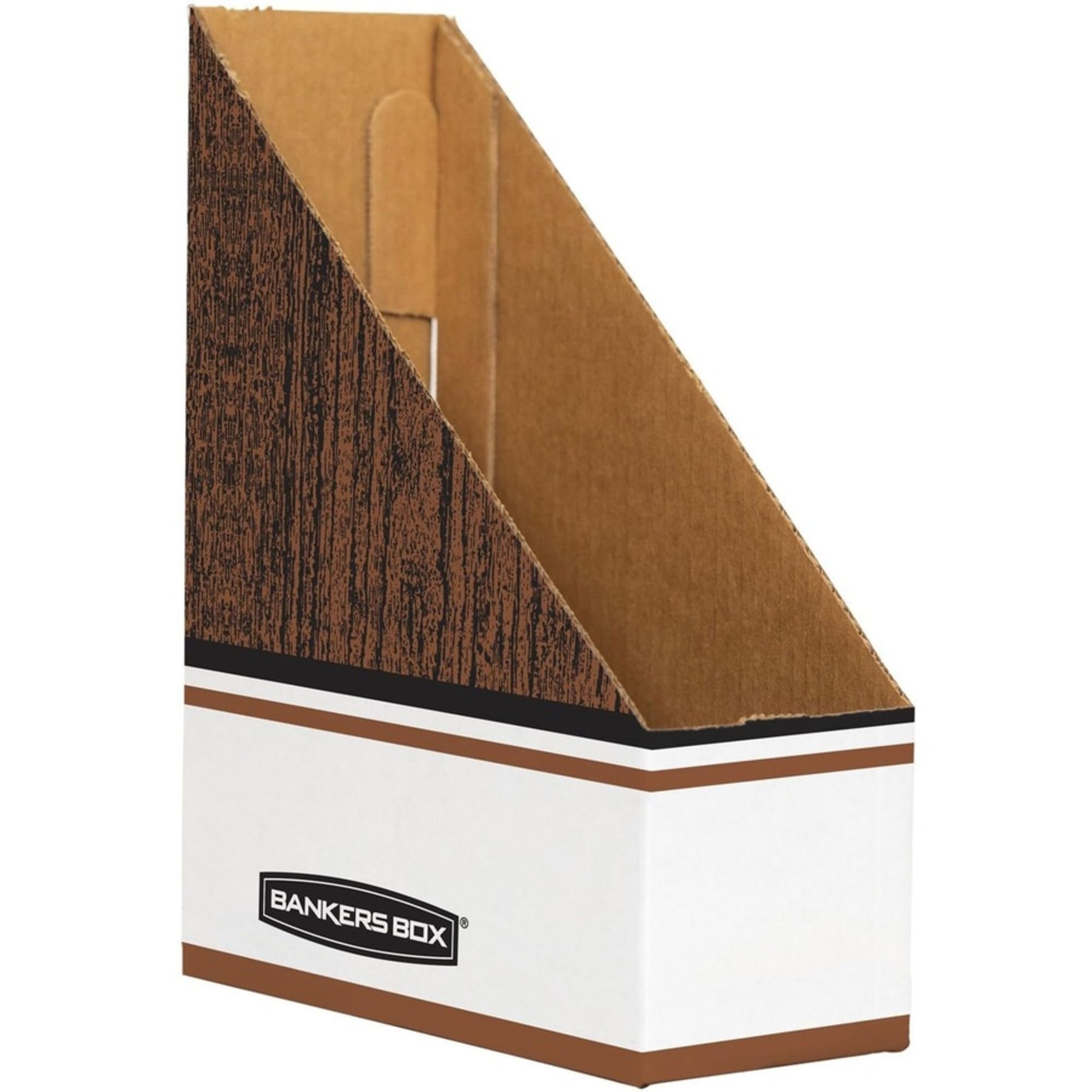 Bankers Box 12-Pack Magazine File Holders, Oversized Letter, Wood Grain