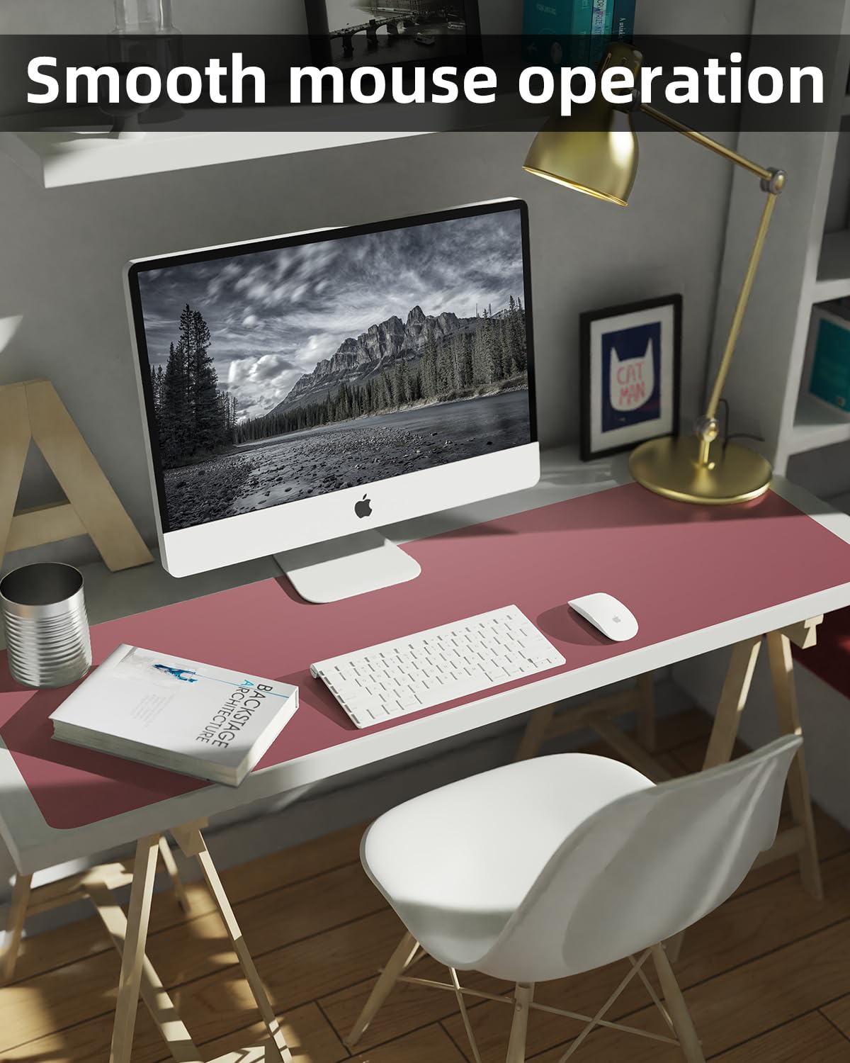 Leather Desk Pad Protector, Large Desk Mat, Mouse Pad, Non-Slip PU Leather Desk Blotter,Desk Cover