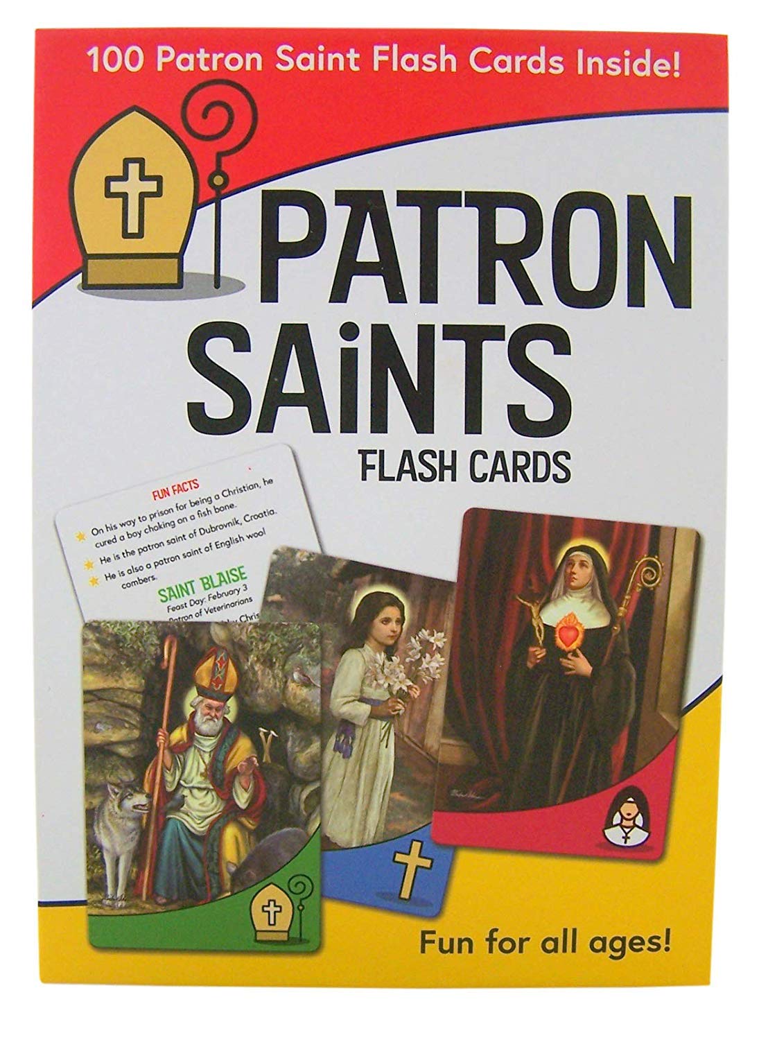 Catholic Kids Growing in Faith Patron Saints Flash Cards, Set of 100