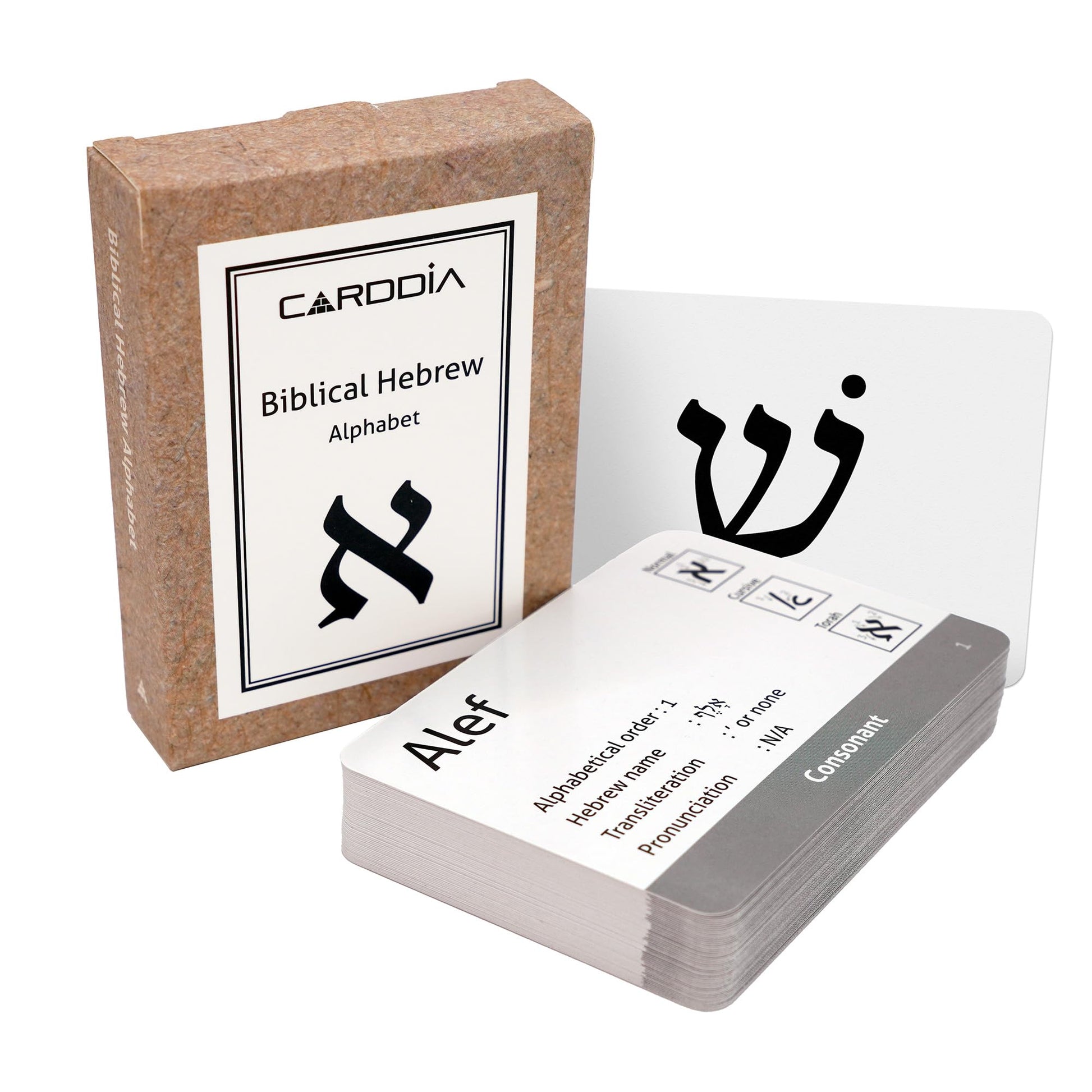 CARDDIA | Biblical Hebrew Alphabet Educational Flashcards | Includes Consonants, Vowels, Dagesh