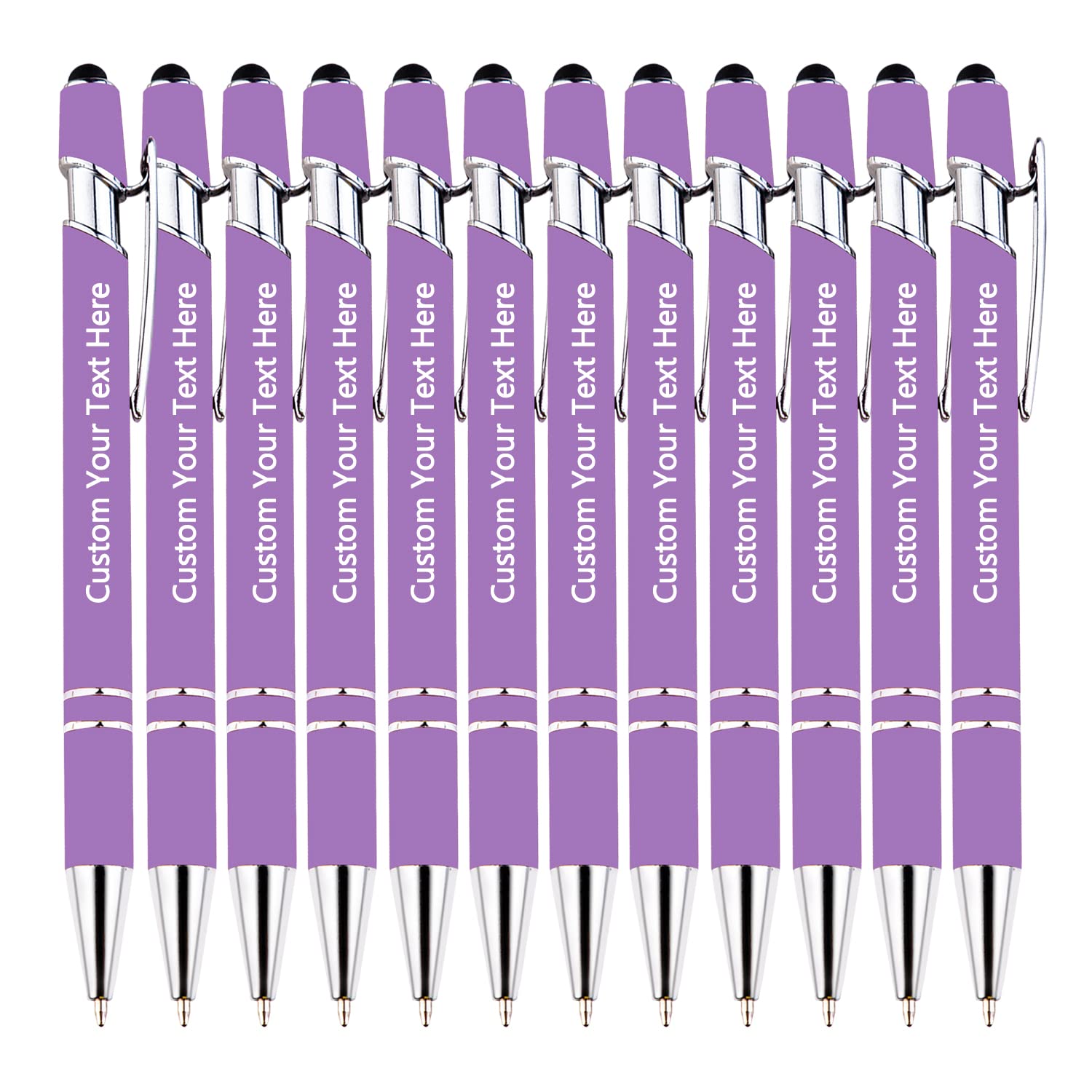 KOLOWKO Personalized 2-in-1 Ballpoint Pen & Stylus - Custom Text/Name/Message - Bulk Order Up to