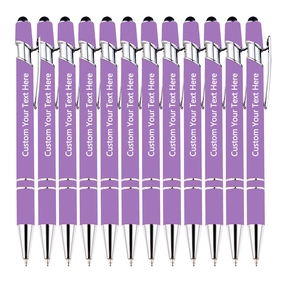 KOLOWKO Personalized 2-in-1 Ballpoint Pen & Stylus - Custom Text/Name/Message - Bulk Order Up to
