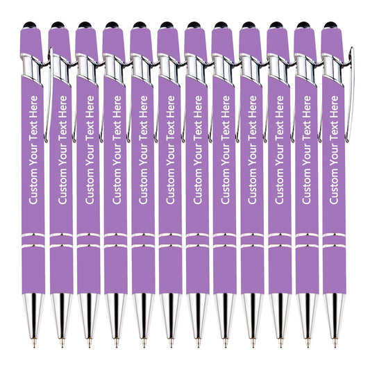 KOLOWKO Personalized 2-in-1 Ballpoint Pen & Stylus - Custom Text/Name/Message - Bulk Order Up to