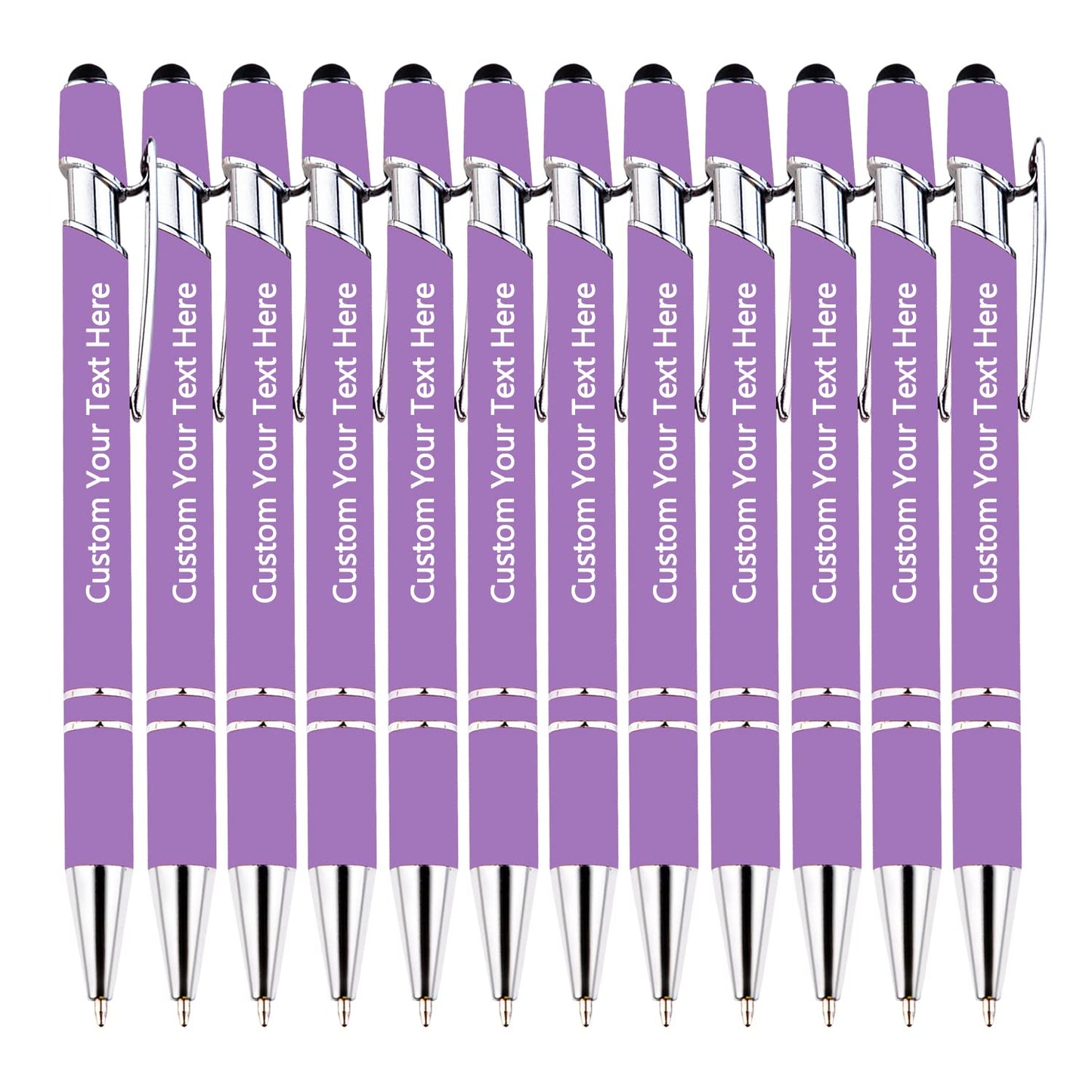 KOLOWKO Personalized 2-in-1 Ballpoint Pen & Stylus - Custom Text/Name/Message - Bulk Order Up to