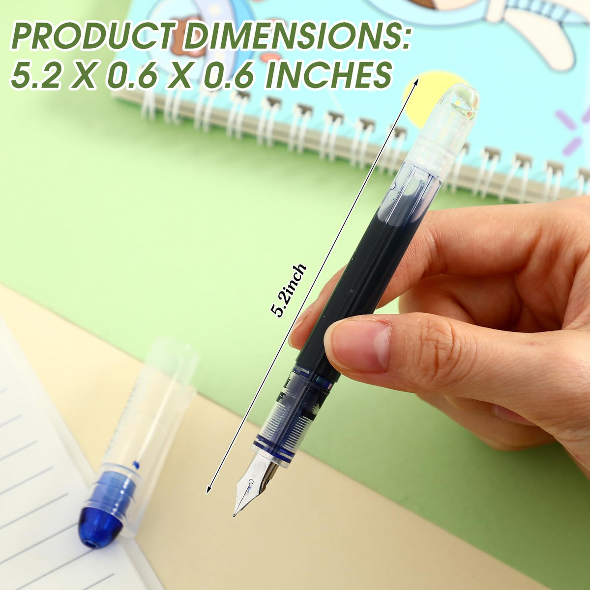 Crtiin 36 Pcs Disposable Fountain Pen Bulk, Calligraphy Pens Quick Drying Ink Fine Point, Back to