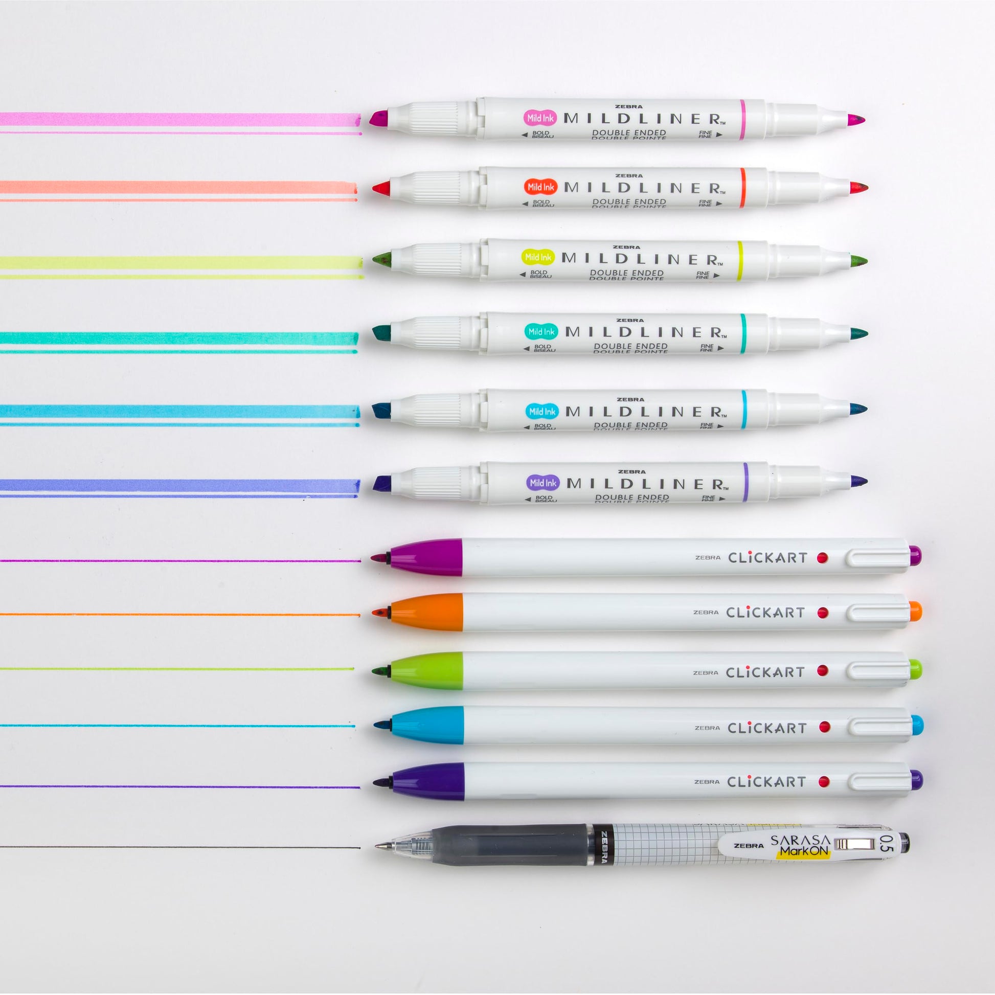 Zebra Pen Notetaking Set, MILDLINER, CLiCKART & SARASA, Assorted, 12-Pack