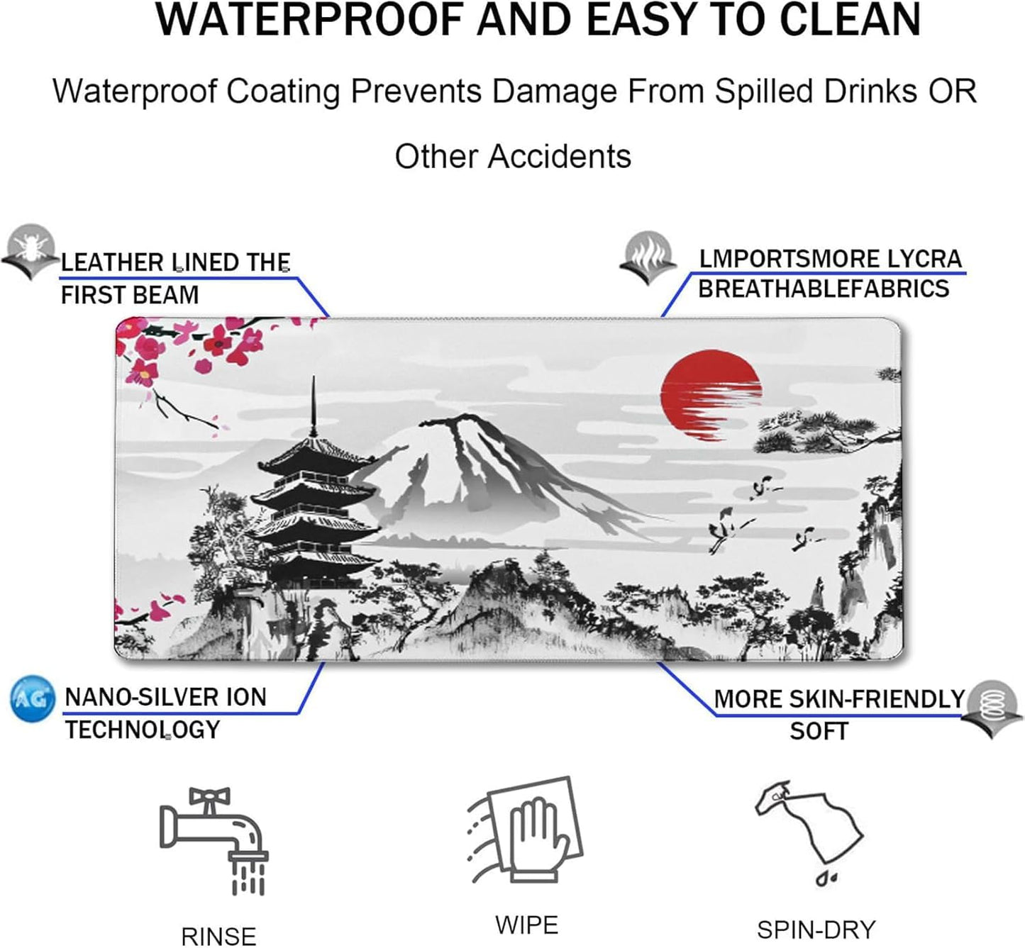 Japanese Landscape Large Mouse Pad Large Extended Mouse Pad