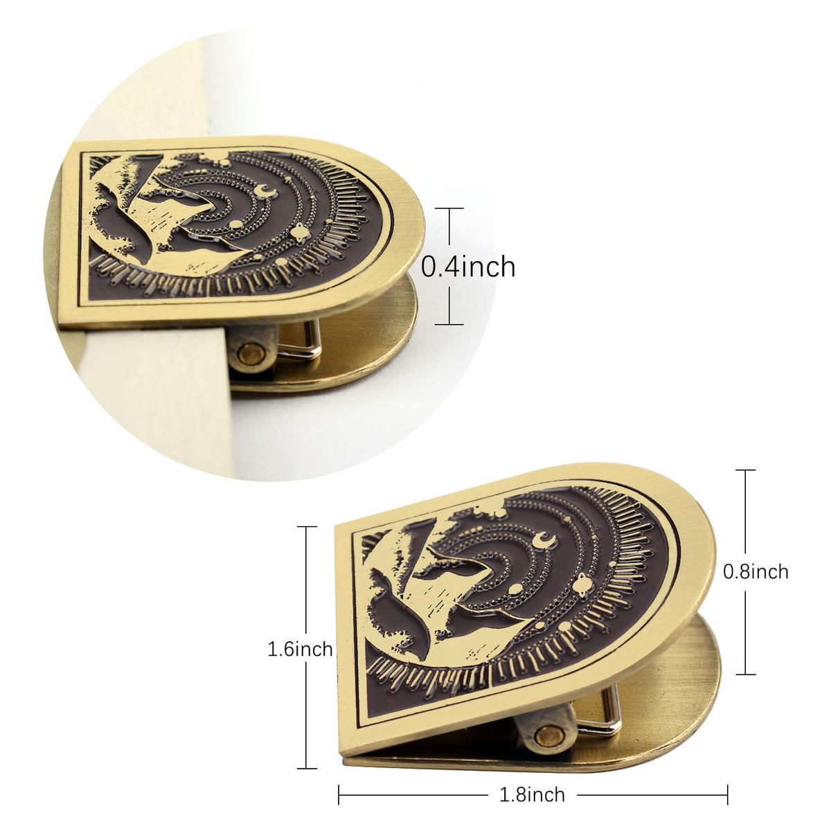 Dizdkizd Vintage Metal Clip for Journals, Planners, Notebooks, Brass Colored Book Clip Little