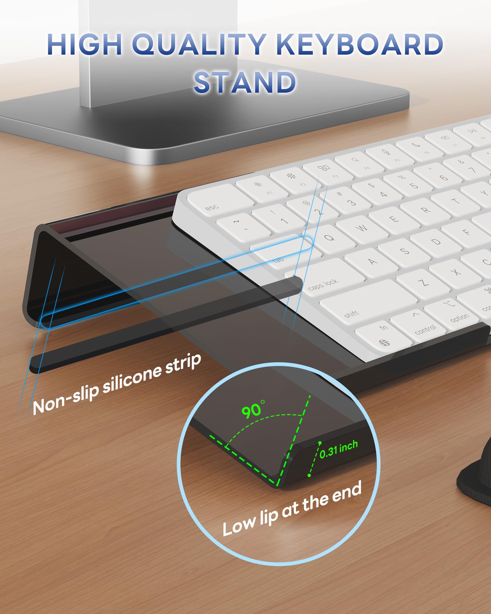 Laborio Computer Keyboard Wrist Rest, Keyboard Riser Stand for Desktop