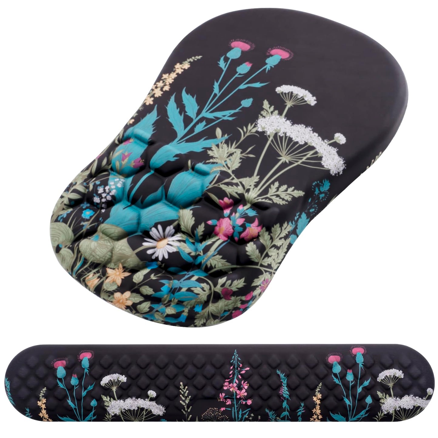 Mouse Pad Wrist Support, Laokiiy 2 in1 Keyboard Wrist Rest+ Ergonomic Mouse Pad, Non-Slip Wrist