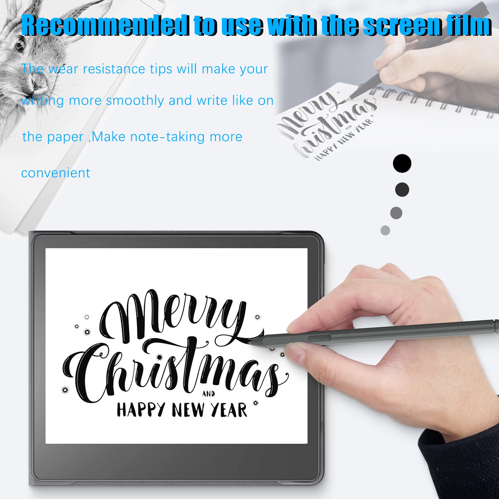No Wore Out Titanium Alloy Replacement Fine Tips fit for Kindle Scribe Basic and Premium Pens