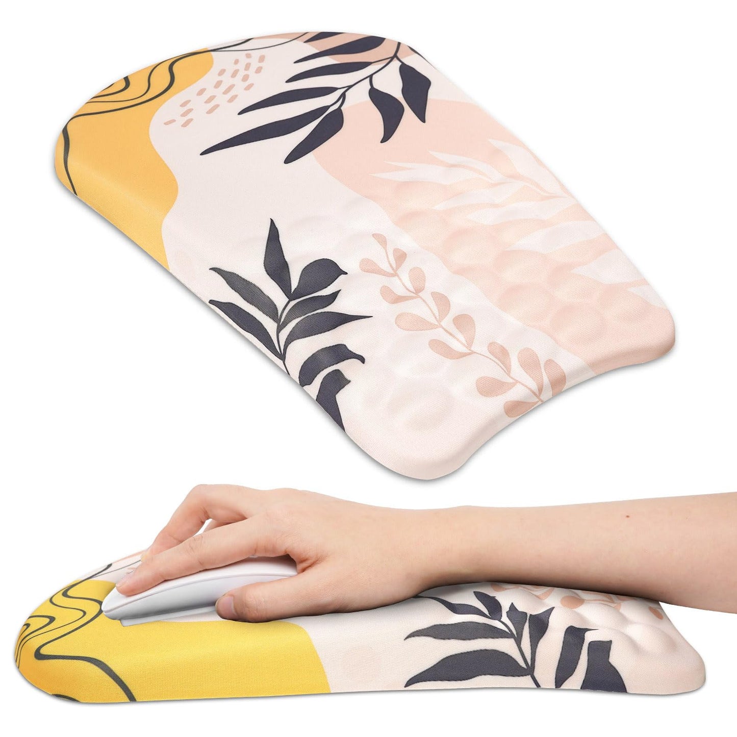 Ergonomic Wrist Mouse Pad with Massage Design, Wrist Rest Pain Relief Mousepad with Memory Foam
